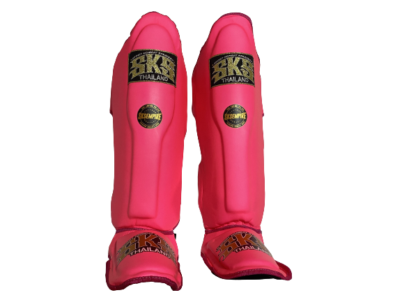キックボクシング・ムエタイ | レガース・シンガード | SKS PU(合成皮革)ピンク